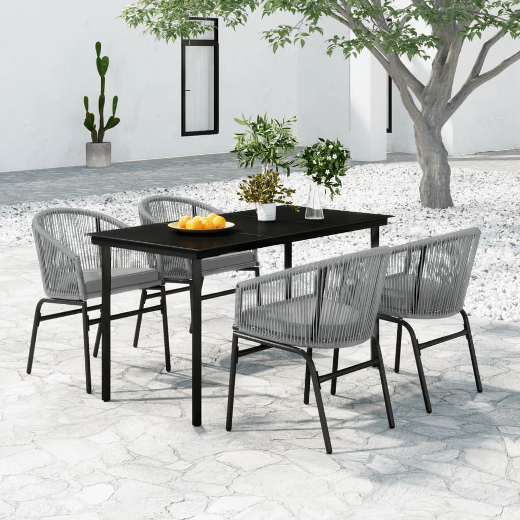 Set Mobili da Pranzo per Giardino 5 pz Antracite | homemem39
