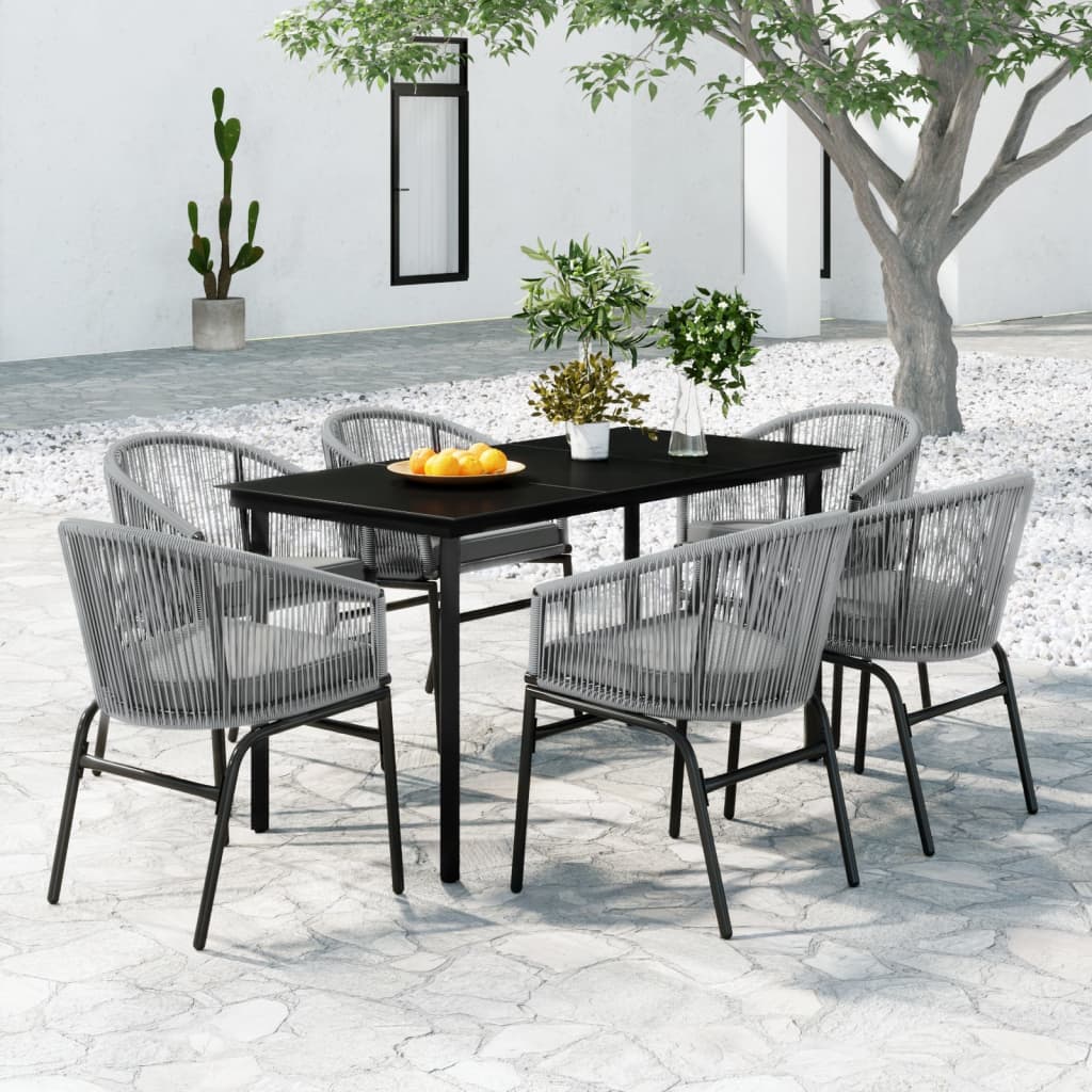 Set Mobili da Pranzo per Giardino 7 pz Antracite | homemem39