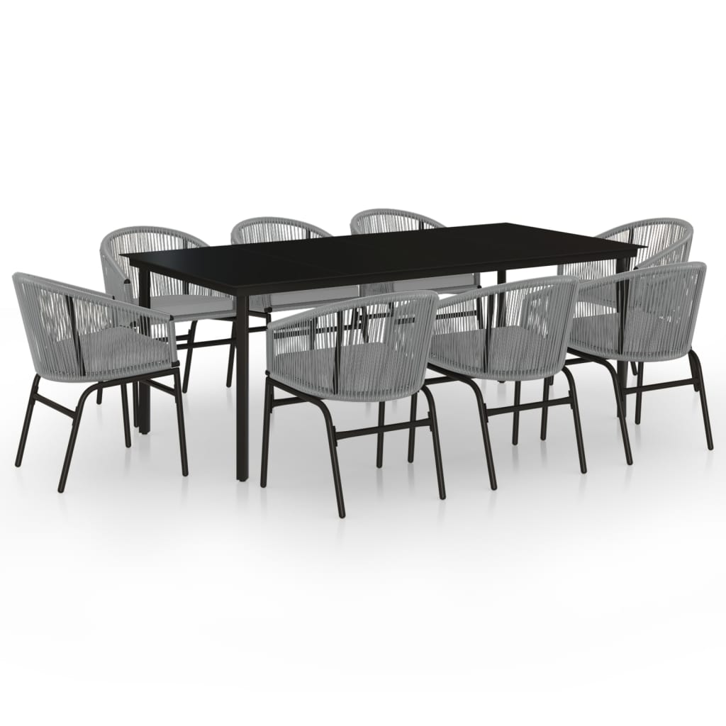 Set Mobili da Pranzo da Giardino 9 pz Antracite | homemem39