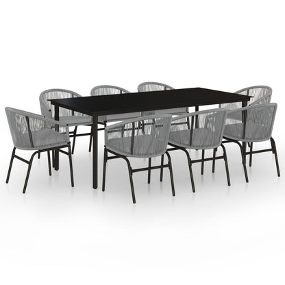 Set Mobili da Pranzo da Giardino 9 pz Antracite | homemem39