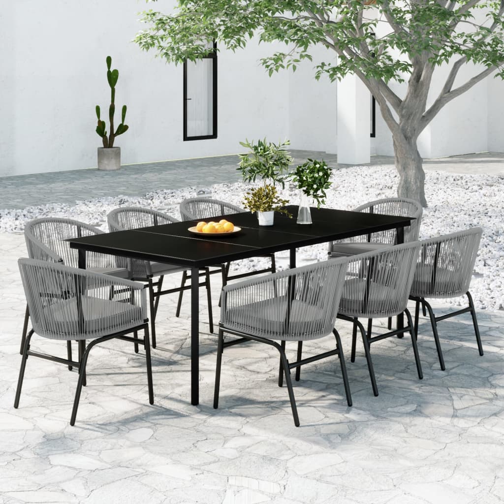 Set Mobili da Pranzo da Giardino 9 pz Antracite | homemem39