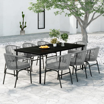 Set Mobili da Pranzo da Giardino 9 pz Antracite | homemem39