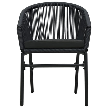 Set Mobili da Pranzo per Giardino 7 pz Nero | homemem39
