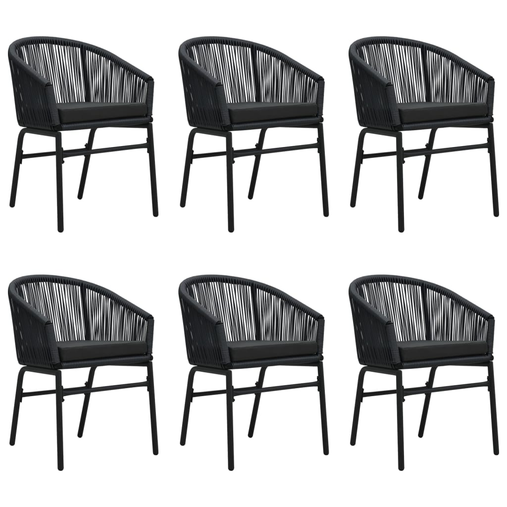 Set da Pranzo da Giardino 7 pz Nero | homemem39