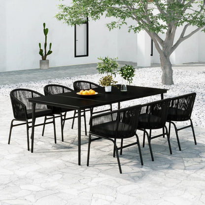 Set da Pranzo da Giardino 7 pz Nero - homemem39