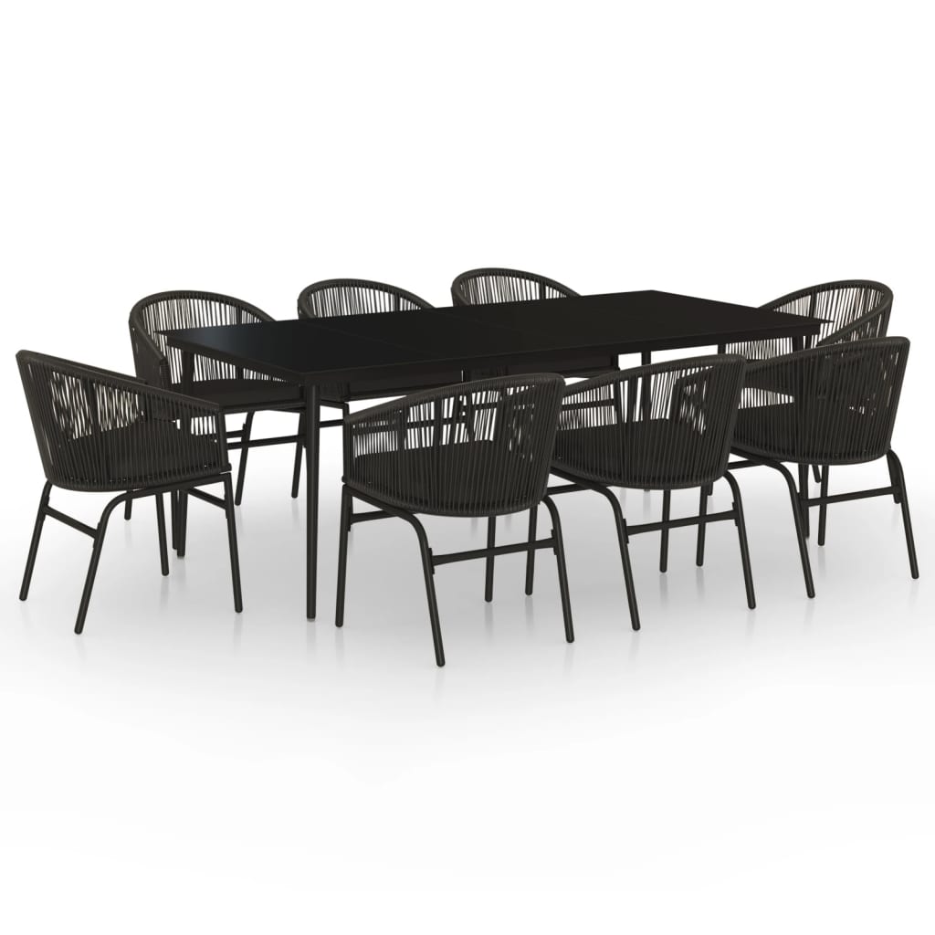 Set da Pranzo da Giardino 9 pz Nero | homemem39