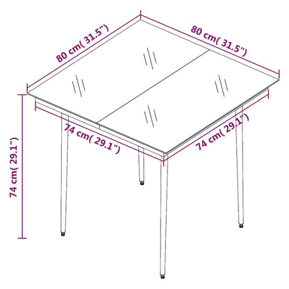 Set Mobili da Pranzo per Giardino 5 pz Marrone