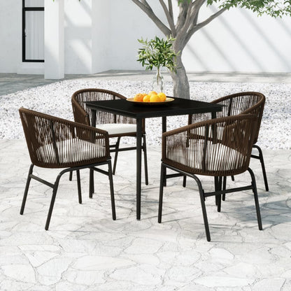 Set Mobili da Pranzo per Giardino 5 pz Marrone - homemem39