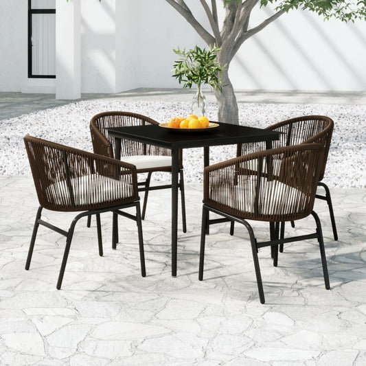 Set Mobili da Pranzo per Giardino 5 pz Marrone - homemem39