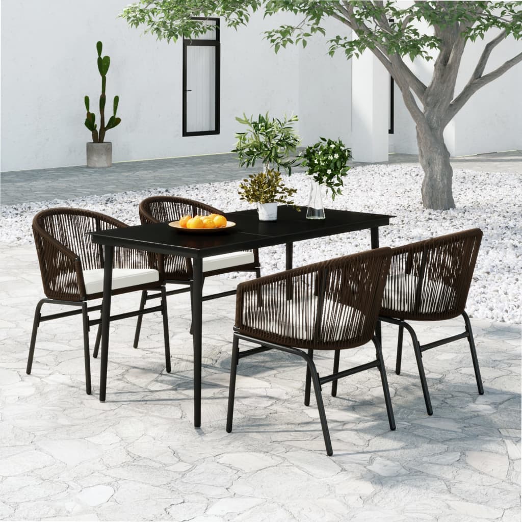 Set Mobili da Pranzo per Giardino 5 pz Marrone | homemem39