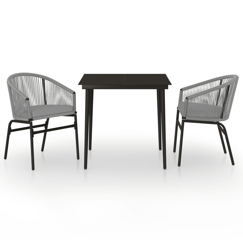 Set Mobili da Pranzo per Giardino 3 pz Antracite | homemem39