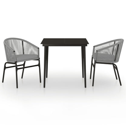 Set Mobili da Pranzo per Giardino 3 pz Antracite | homemem39