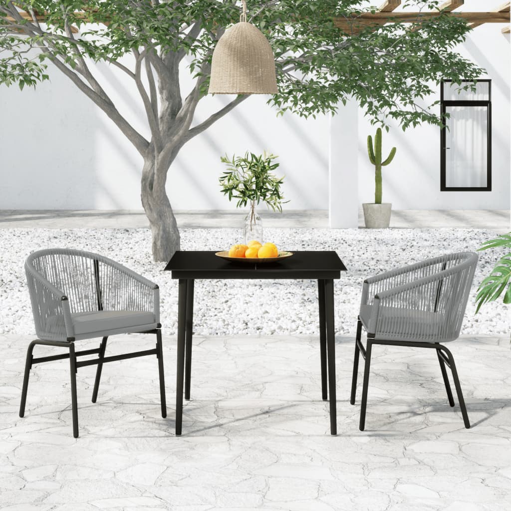 Set Mobili da Pranzo per Giardino 3 pz Antracite | homemem39