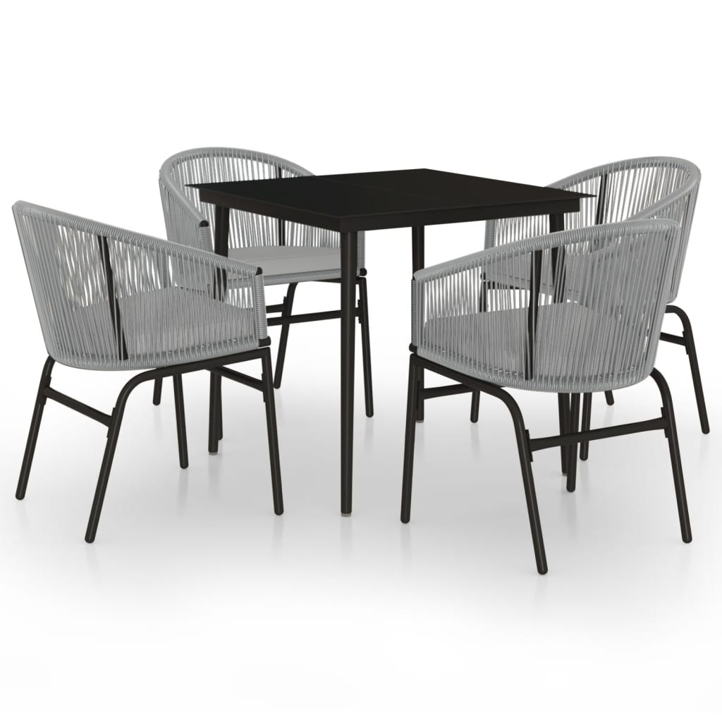 Set da Pranzo da Giardino 5 pz Grigio | homemem39