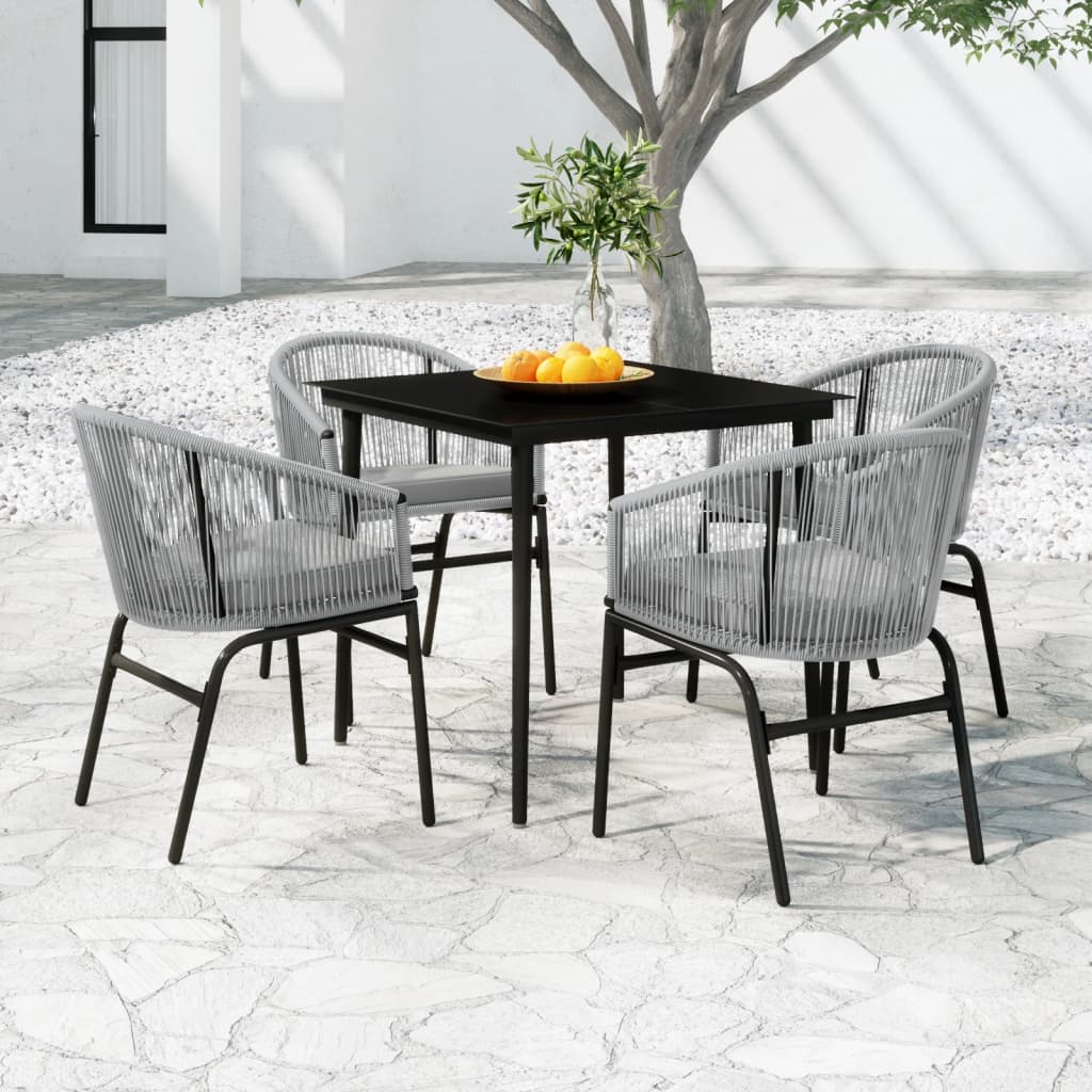 Set da Pranzo da Giardino 5 pz Grigio | homemem39