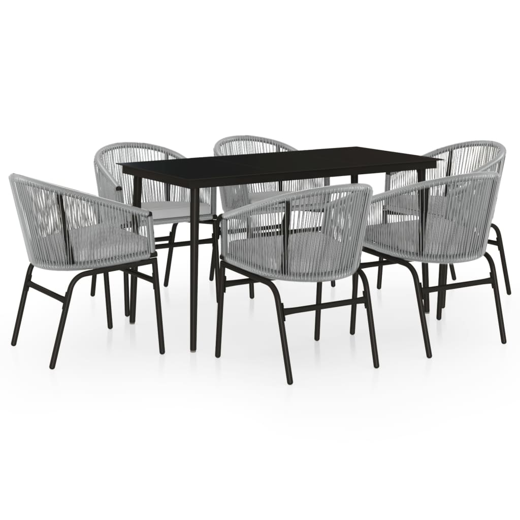 Set da Pranzo da Giardino 7 pz Grigio | homemem39