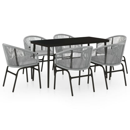 Set da Pranzo da Giardino 7 pz Grigio | homemem39