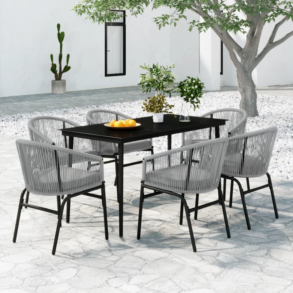 Set da Pranzo da Giardino 7 pz Grigio | homemem39