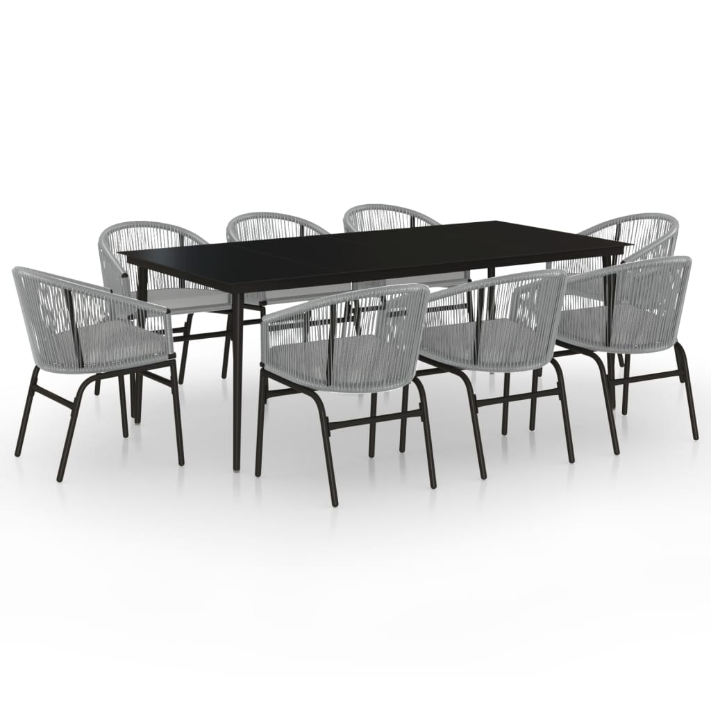 Set Mobili da Pranzo da Giardino 9 pz Antracite | homemem39