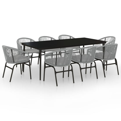Set Mobili da Pranzo da Giardino 9 pz Antracite | homemem39