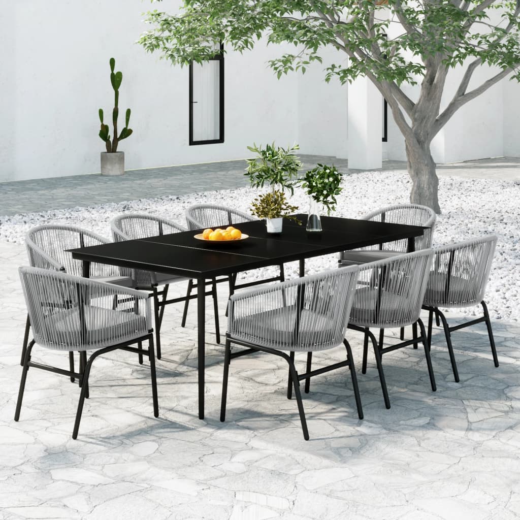 Set Mobili da Pranzo da Giardino 9 pz Antracite | homemem39