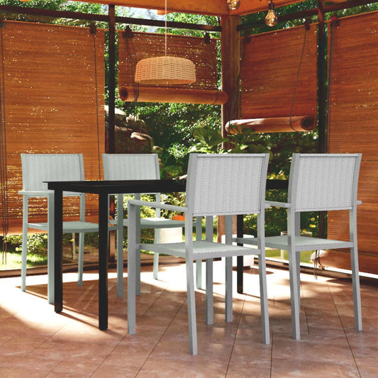 Set Mobili da Pranzo per Giardino 5 pz Bianco - homemem39