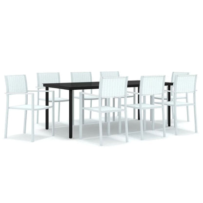 Set da Pranzo da Giardino 9 pz Bianco - homemem39
