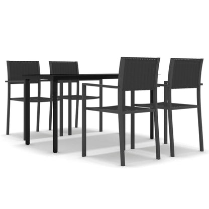 Set da Pranzo da Giardino 5 pz Nero - homemem39