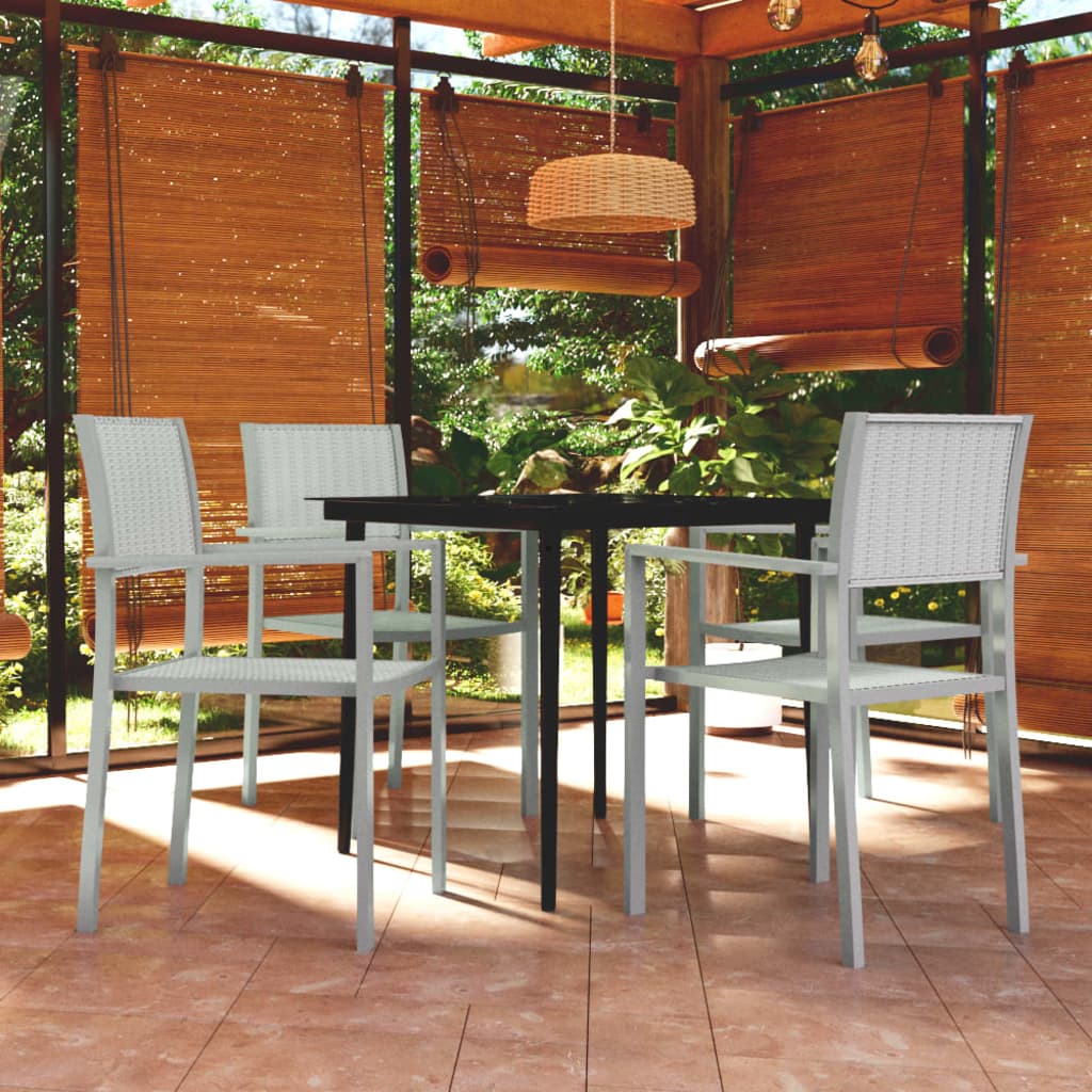 Set Mobili da Pranzo per Giardino 5 pz Bianco - homemem39