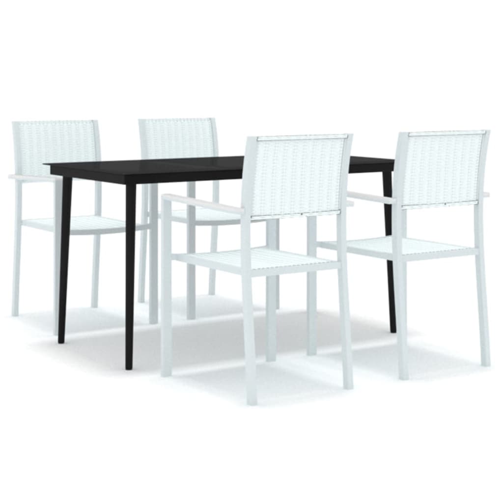 Set Mobili da Pranzo per Giardino 5 pz Bianco - homemem39