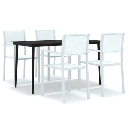 Set Mobili da Pranzo per Giardino 5 pz Bianco - homemem39