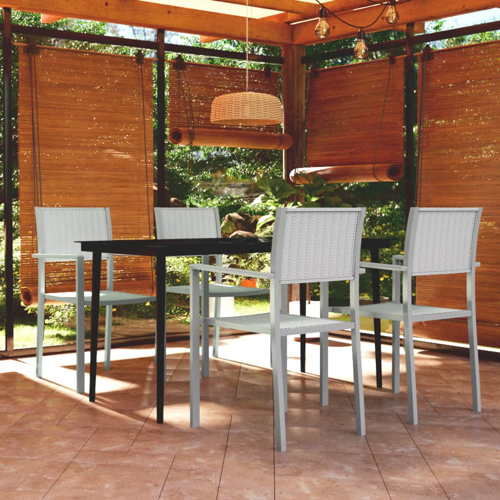Set Mobili da Pranzo per Giardino 5 pz Bianco - homemem39