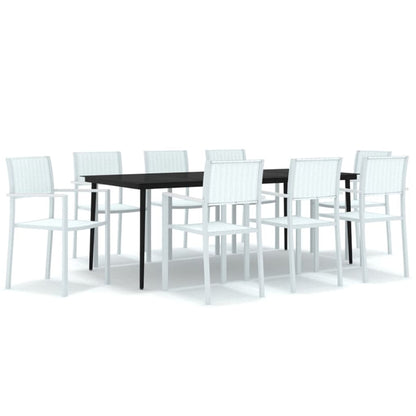 Set da Pranzo da Giardino 9 pz Bianco | homemem39