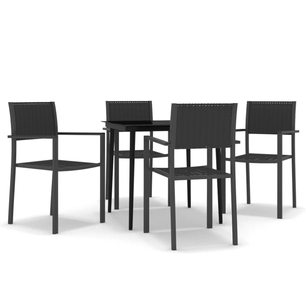 Set da Pranzo da Giardino 5 pz Nero - homemem39