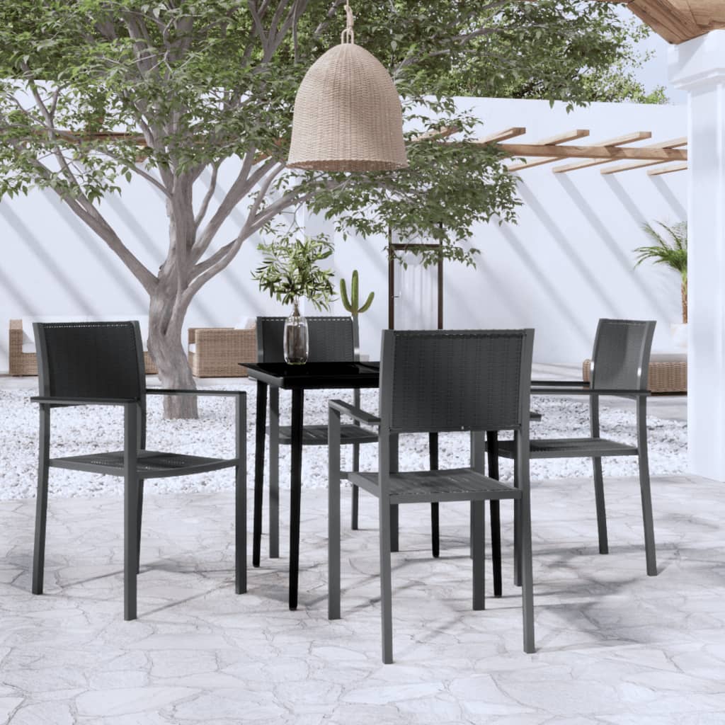 Set da Pranzo da Giardino 5 pz Nero - homemem39