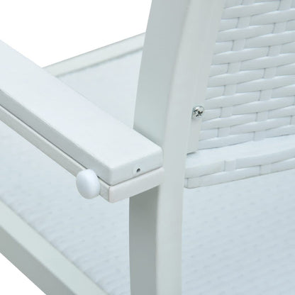 Set Mobili da Pranzo per Giardino 7 pz Nero e Bianco | homemem39