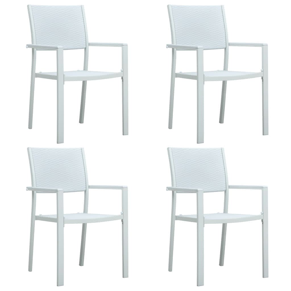 Set Mobili da Pranzo da Giardino 7 pz Bianco e Nero | homemem39