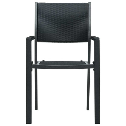 Set Mobili da Pranzo da Giardino 7 pz Bianco e Nero