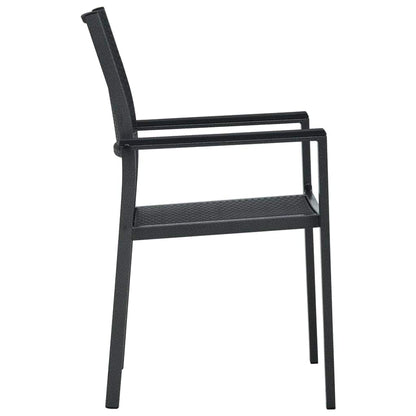 Set Mobili da Pranzo da Giardino 7 pz Bianco e Nero