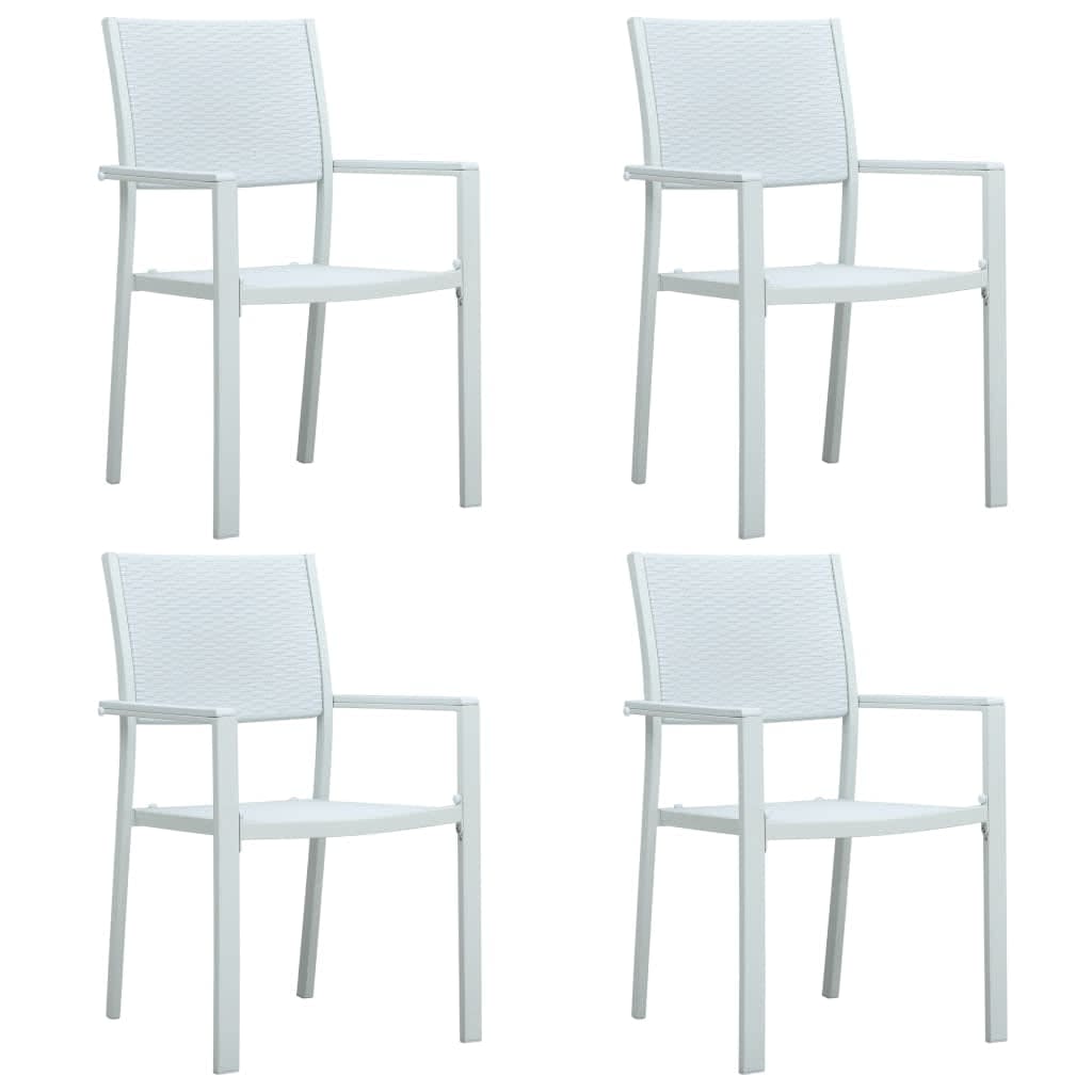 Set Mobili da Pranzo da Giardino 7 pz Bianco e Nero