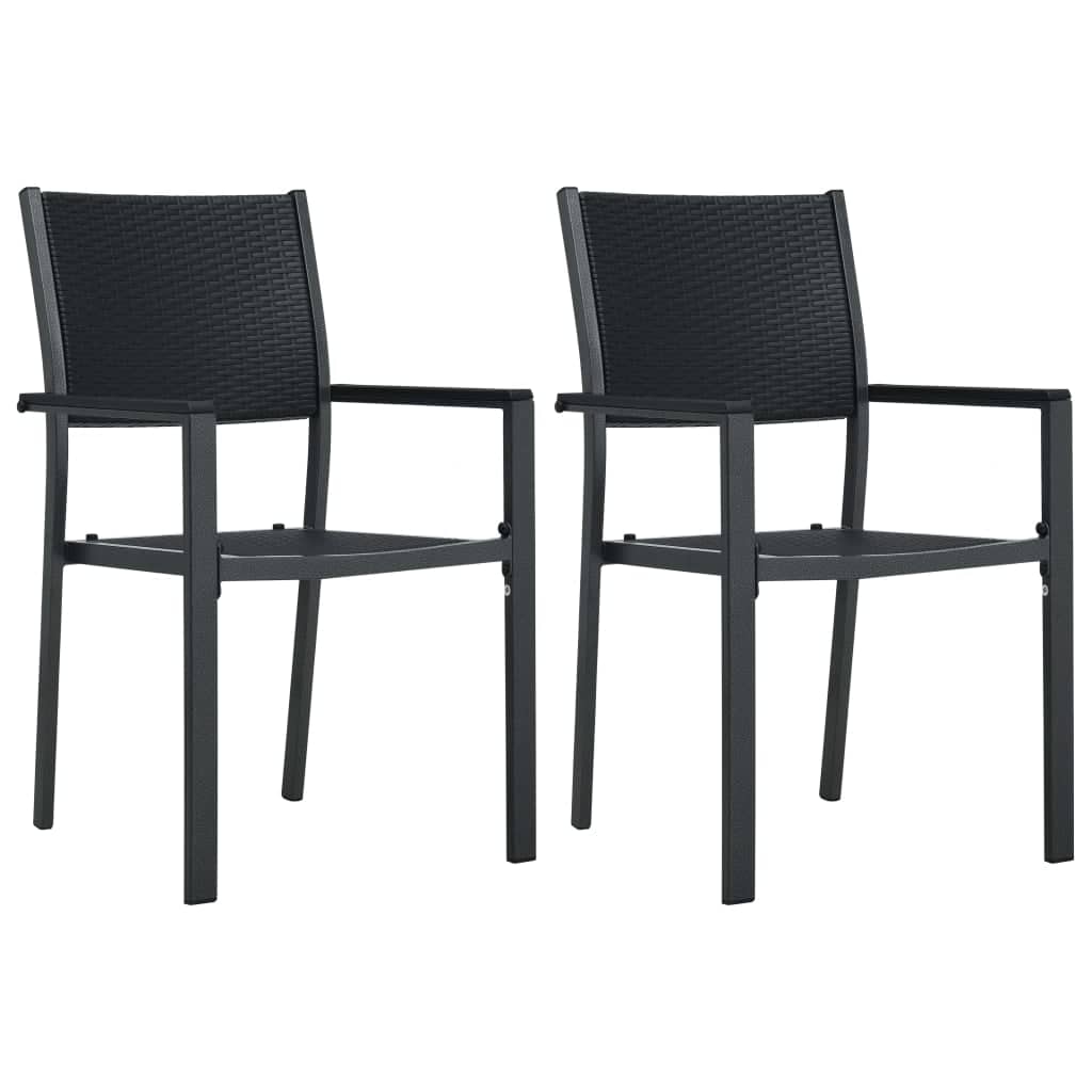 Set Mobili da Pranzo da Giardino 7 pz Bianco e Nero