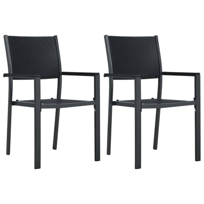 Set Mobili da Pranzo da Giardino 7 pz Bianco e Nero