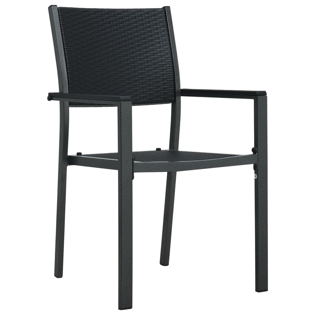 Set Mobili da Pranzo da Giardino 7 pz Bianco e Nero