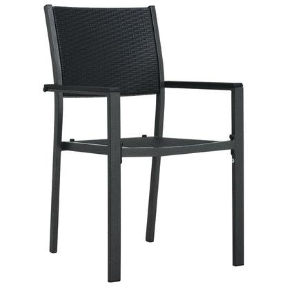 Set Mobili da Pranzo da Giardino 7 pz Bianco e Nero