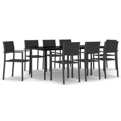 Set da Pranzo da Giardino 9 pz Nero | homemem39