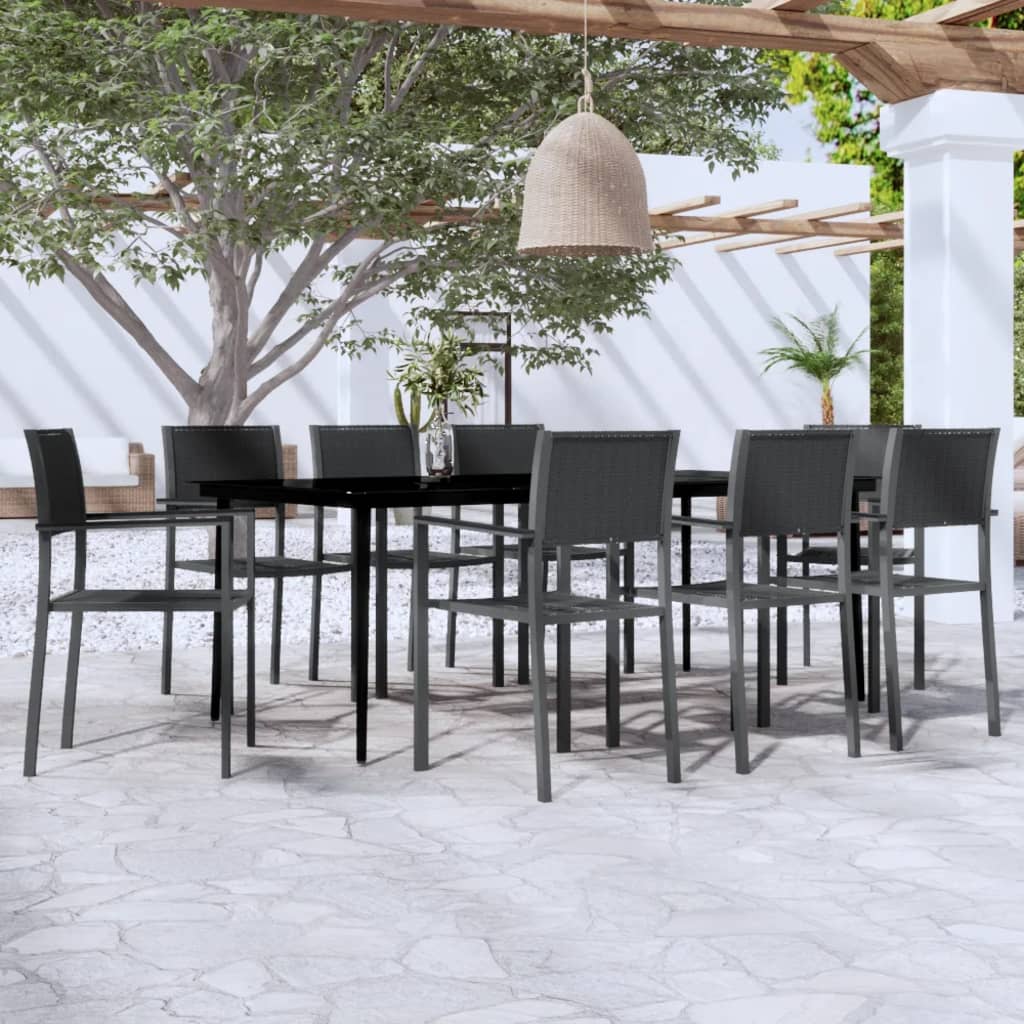 Set da Pranzo da Giardino 9 pz Nero | homemem39