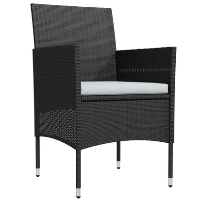 Set da Pranzo da Giardino 3 pz con Cuscini Nero | homemem39