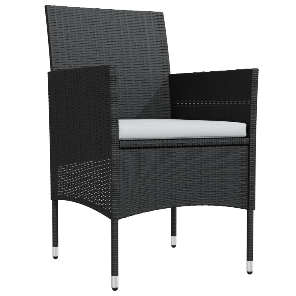 Set da Pranzo da Giardino 9 pz con Cuscini Nero | homemem39