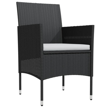 Set da Pranzo da Giardino 9 pz con Cuscini Nero | homemem39