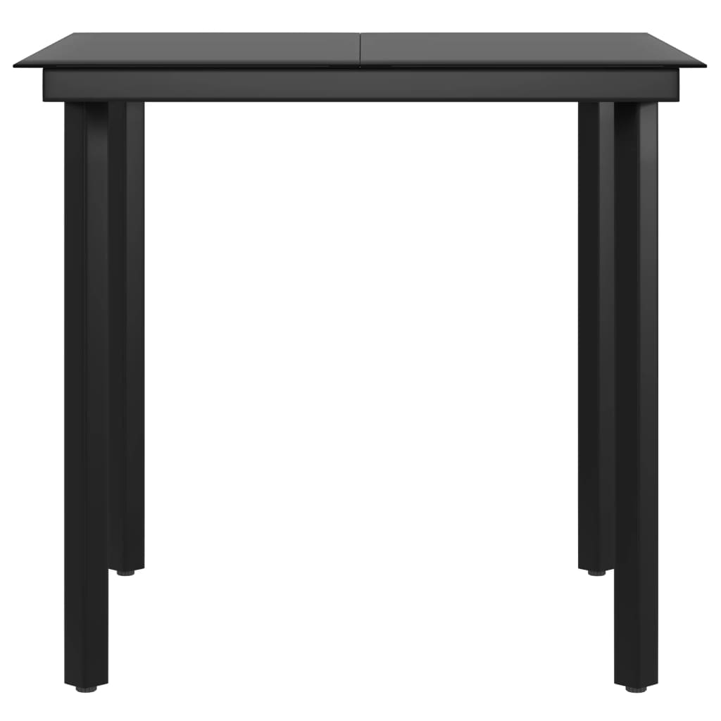 Set da Pranzo da Giardino 5 pz con Cuscini Grigio e Nero - homemem39